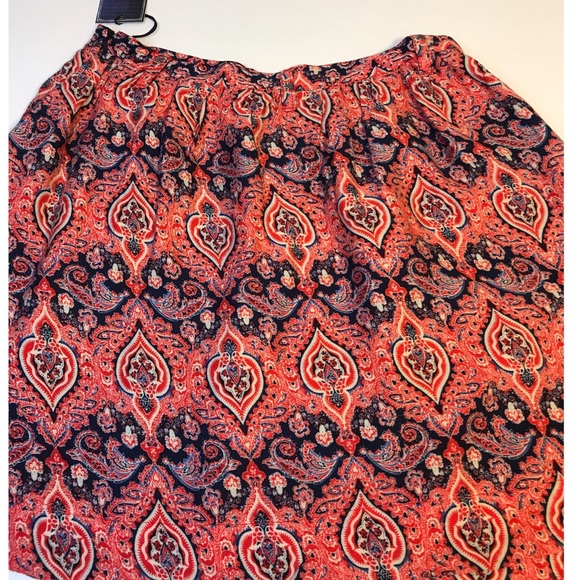 NWT FOREVER 21 Orange Multi Mini Short Skirt - Picture 2 of 6